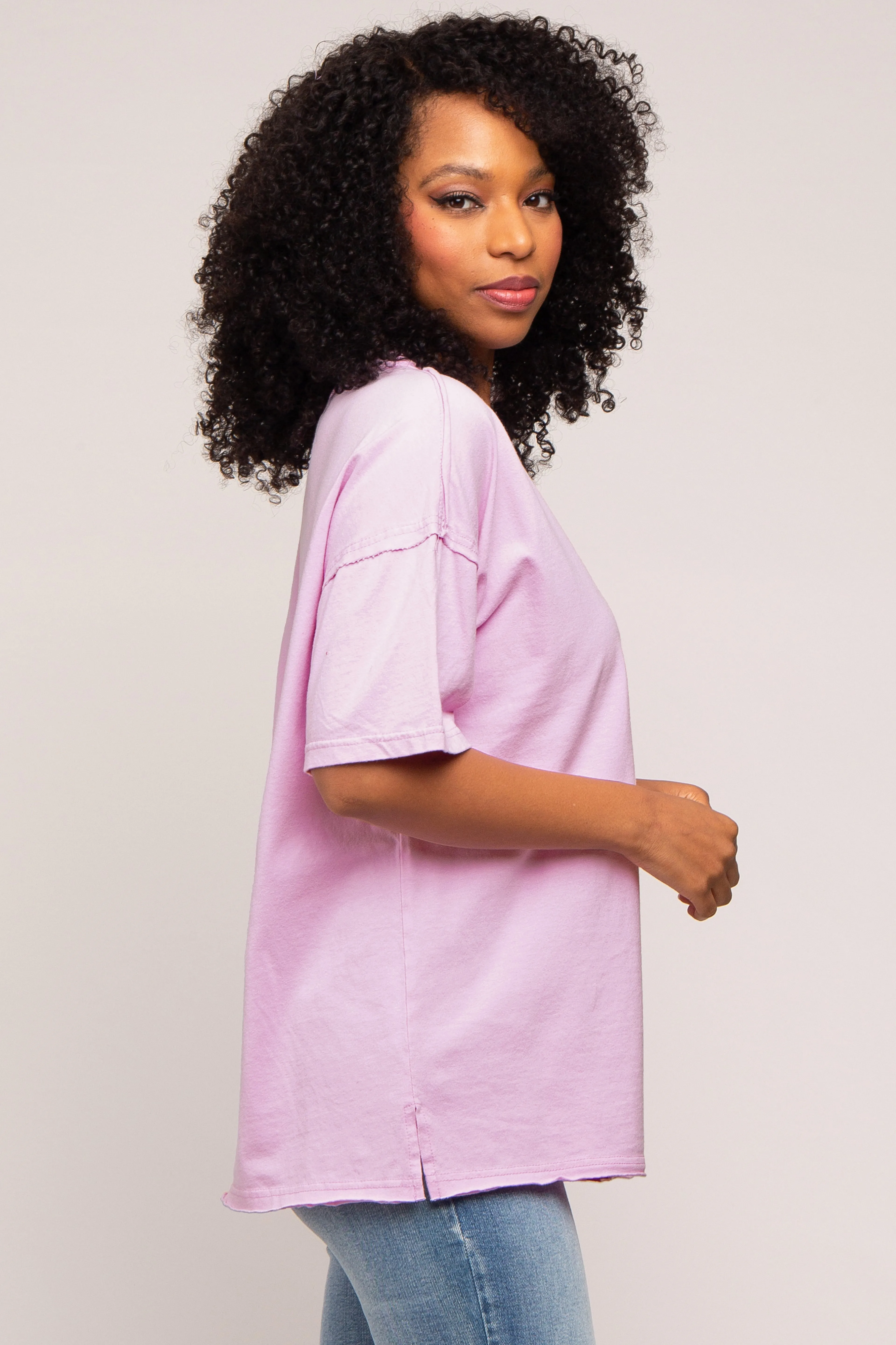 Lavender Exposed Seam Pocket T-Shirt sold by Pinkblush product image thumbnail 2