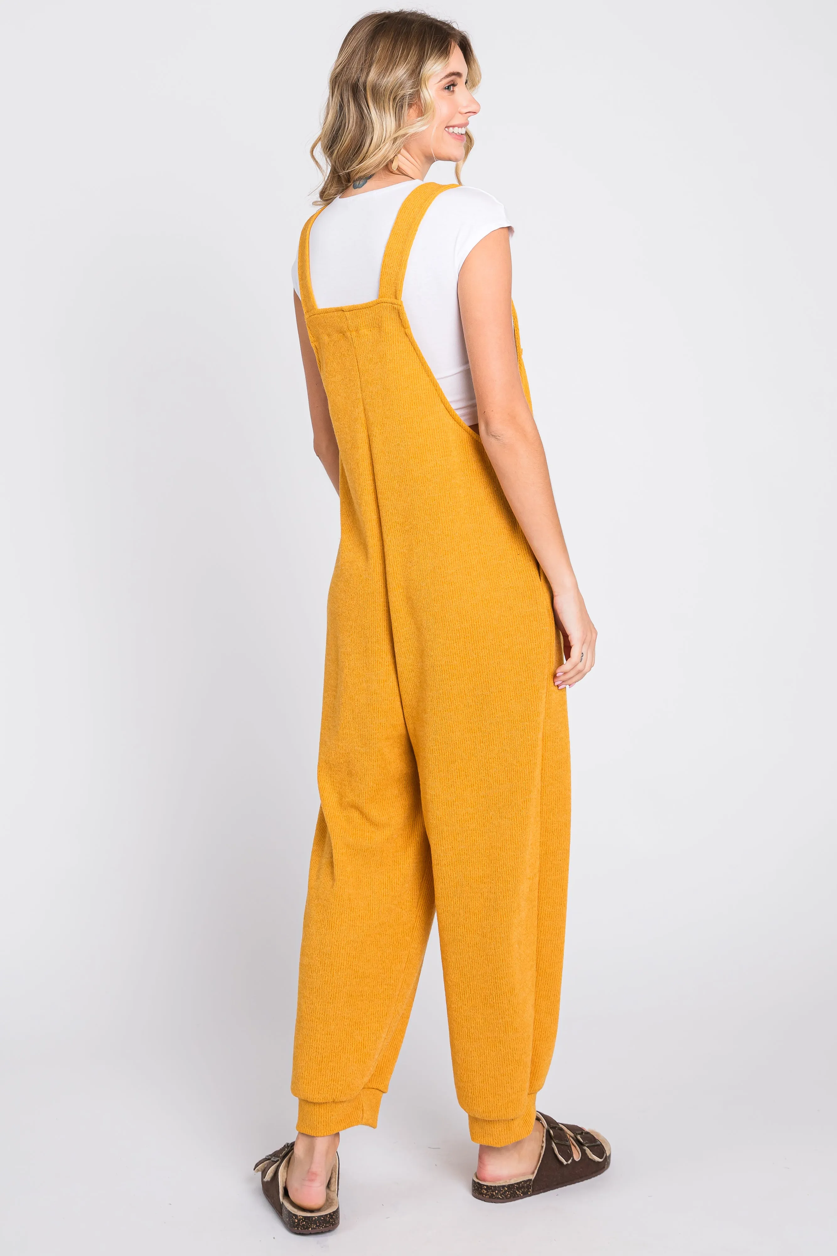 Yellow Front Pocket Knit Overalls sold by Pinkblush product image thumbnail 3