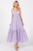 Lavender Floral Eyelet Shoulder Tie Dress sold by Pinkblush