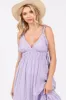 Lavender Floral Eyelet Shoulder Tie Dress sold by Pinkblush