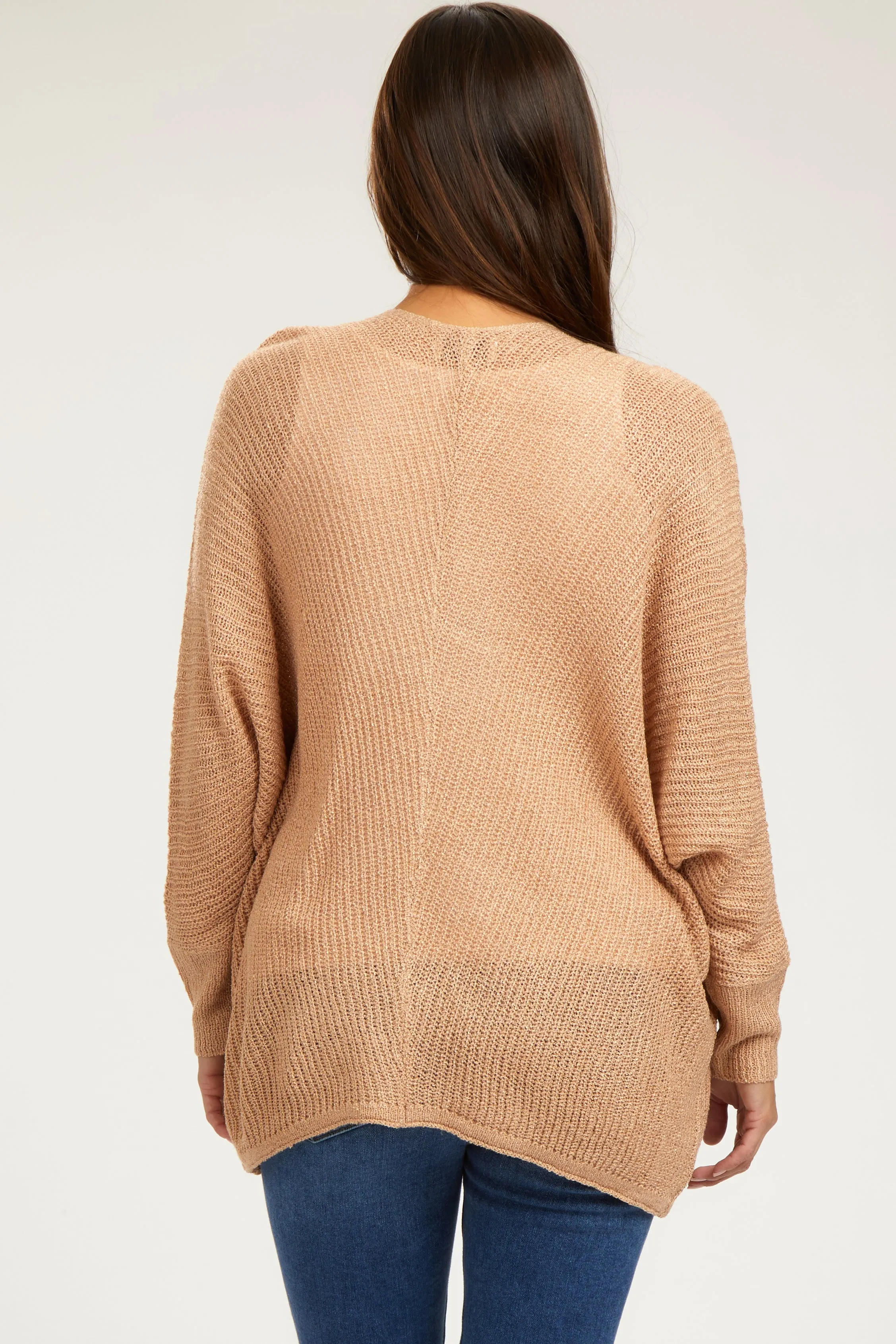 Beige Knit Dolman Sleeve Maternity Cardigan sold by Pinkblush product image thumbnail 3