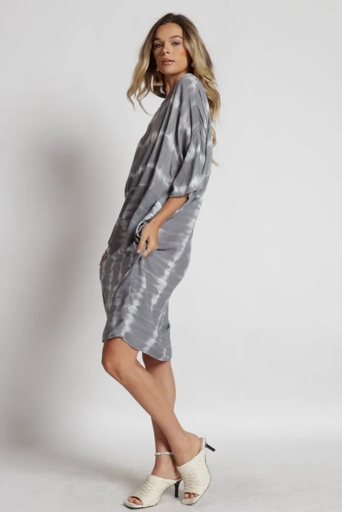 Grey Tie Dye Print Dress sold by Pinkblush product image thumbnail 3