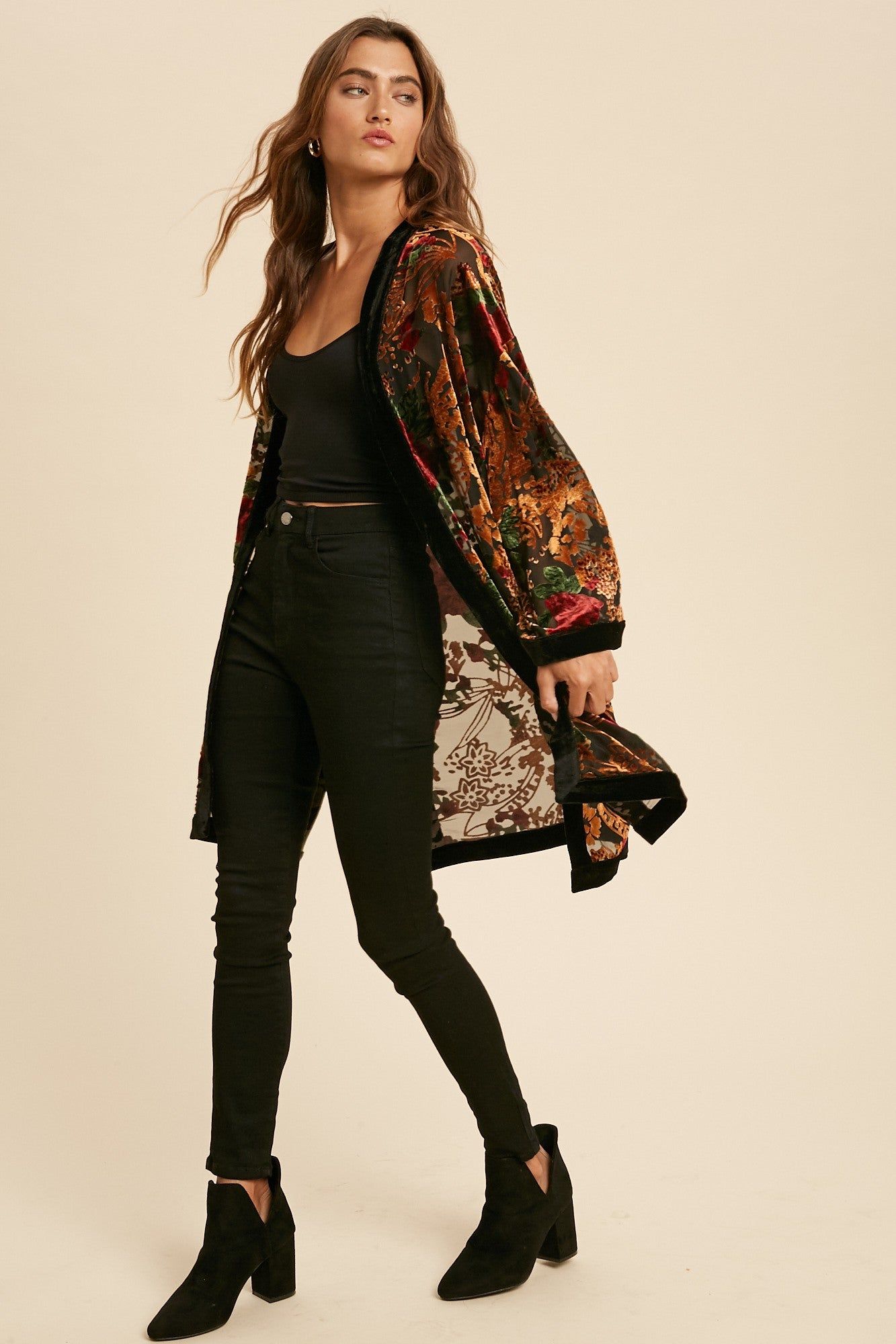Black Velvet Burnout Side Slit Cover Up sold by Pinkblush product image thumbnail 3
