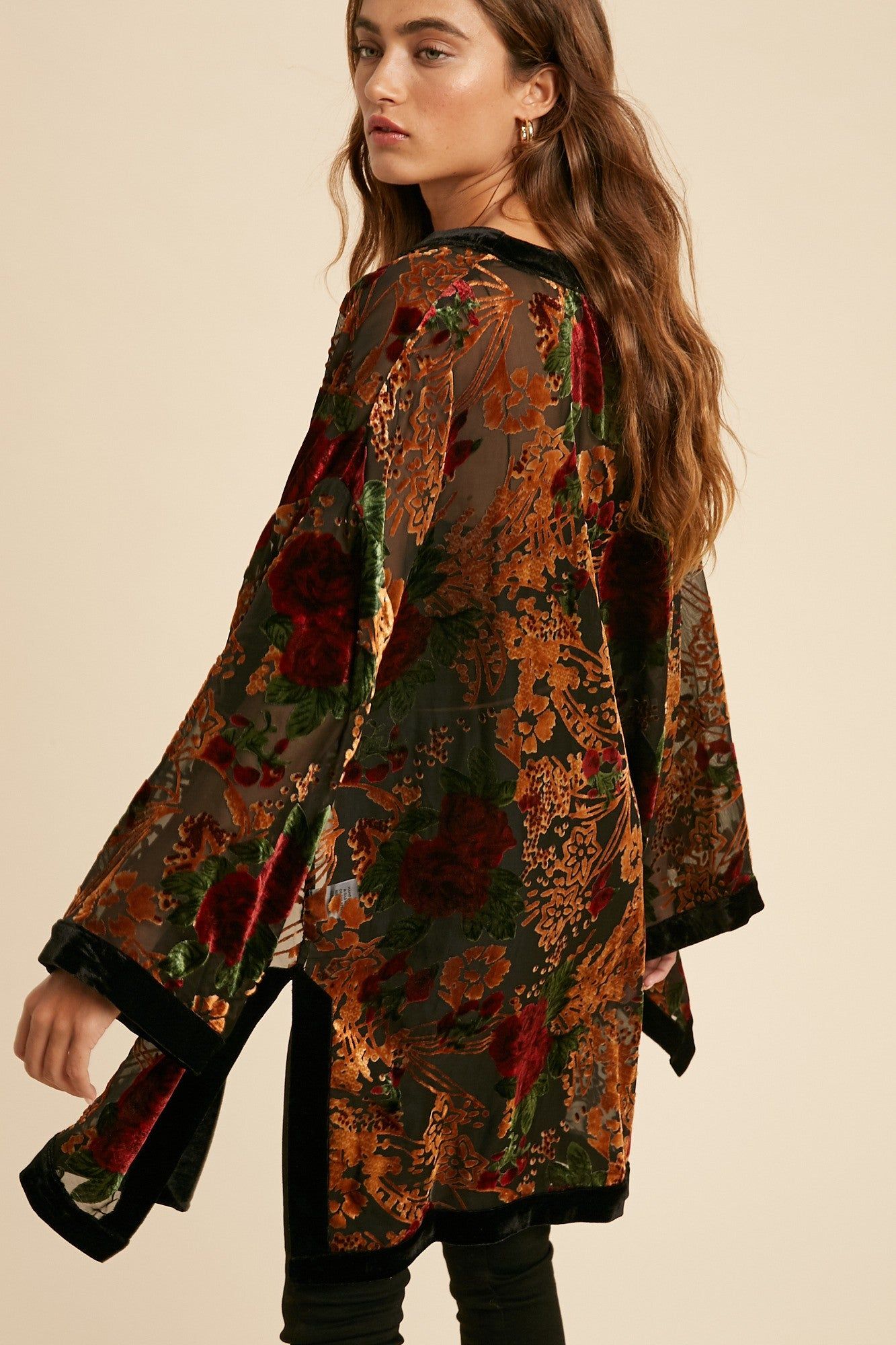 Black Velvet Burnout Side Slit Cover Up sold by Pinkblush product image thumbnail 4