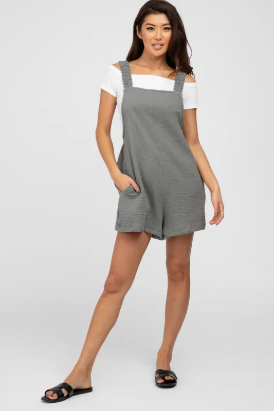 Olive Square Neck Elastic Strap Romper sold by Pinkblush
