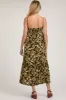 Brown Floral Sleeveless Front Cinched Maternity Midi Dress sold by Pinkblush