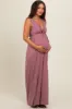 Pink Front Tie Cutout Sleeveless Maternity Maxi Dress sold by Pinkblush