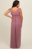 Pink Front Tie Cutout Sleeveless Maternity Maxi Dress sold by Pinkblush