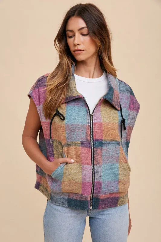 Pink Combo Soft Brushed Multicolor Loose Fit Vest sold by Pinkblush