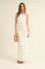 Beige Crochet Knit Back Cutout Maternity Maxi Dress sold by Pinkblush