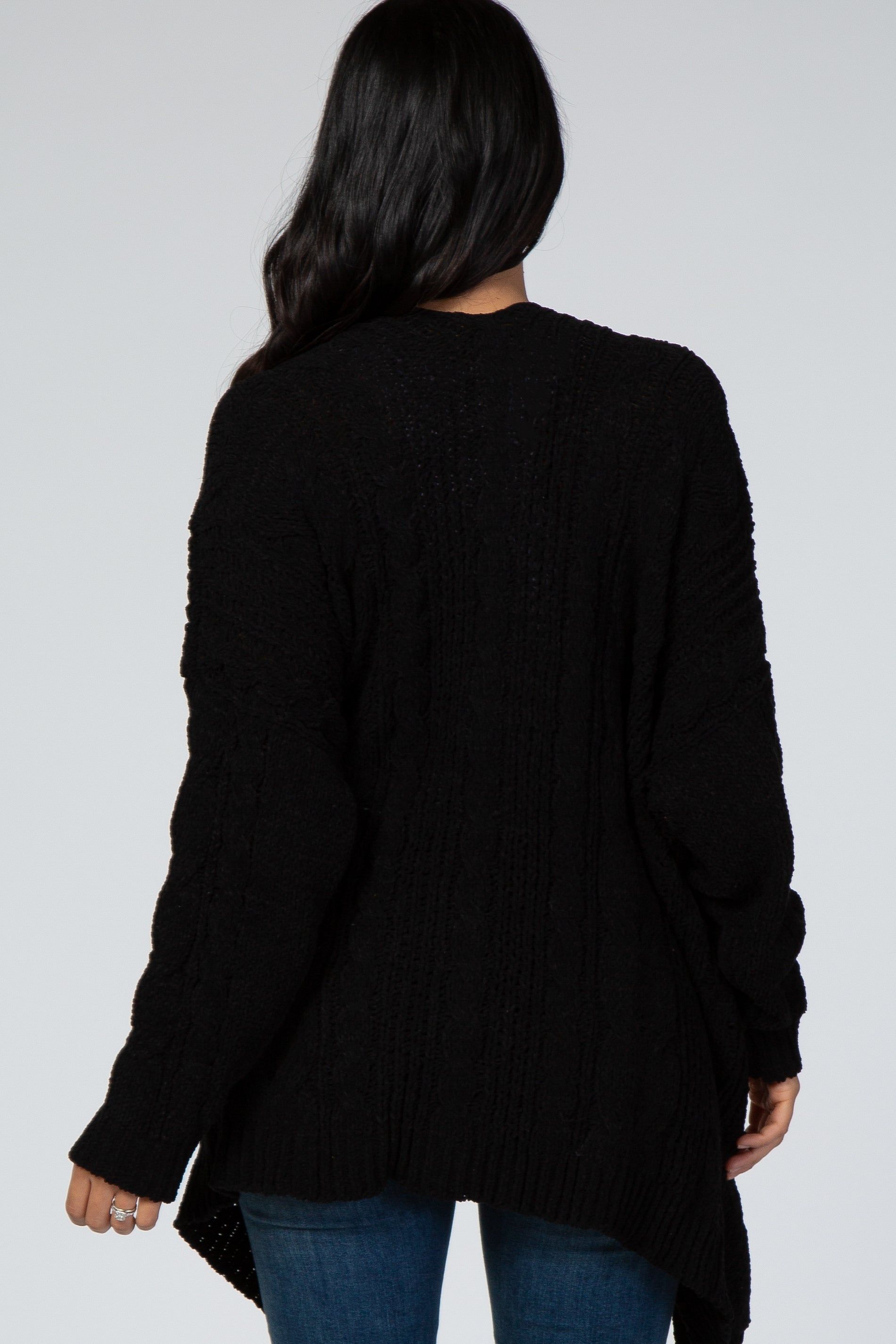 Black Cable Knit Cardigan sold by Pinkblush product image thumbnail 4