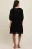 Black Floral Eyelet Puff Sleeve Dress sold by Pinkblush