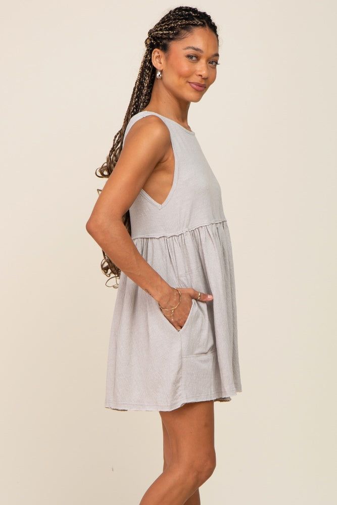 Grey Sleeveless Babydoll Mini Dress sold by Pinkblush product image thumbnail 2