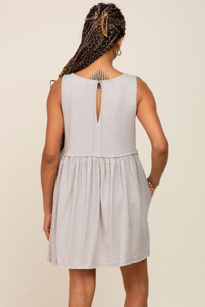 Grey Sleeveless Babydoll Mini Dress sold by Pinkblush product image thumbnail 3