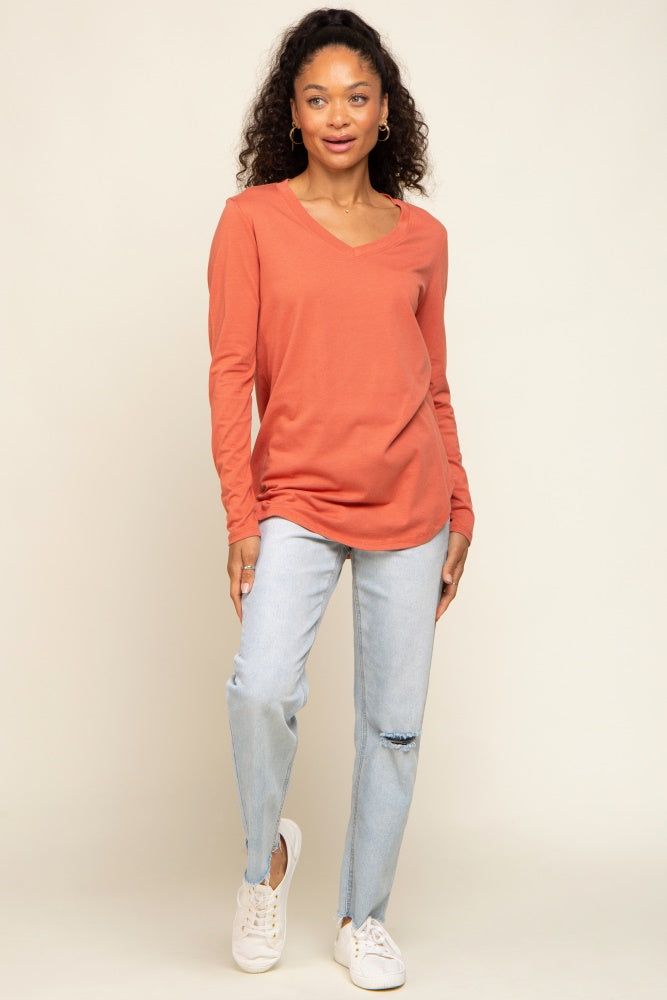 Rust Long Sleeve Top sold by Pinkblush product image thumbnail 4