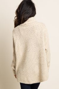 Beige Cowl Neck Knit Sweater sold by Pinkblush