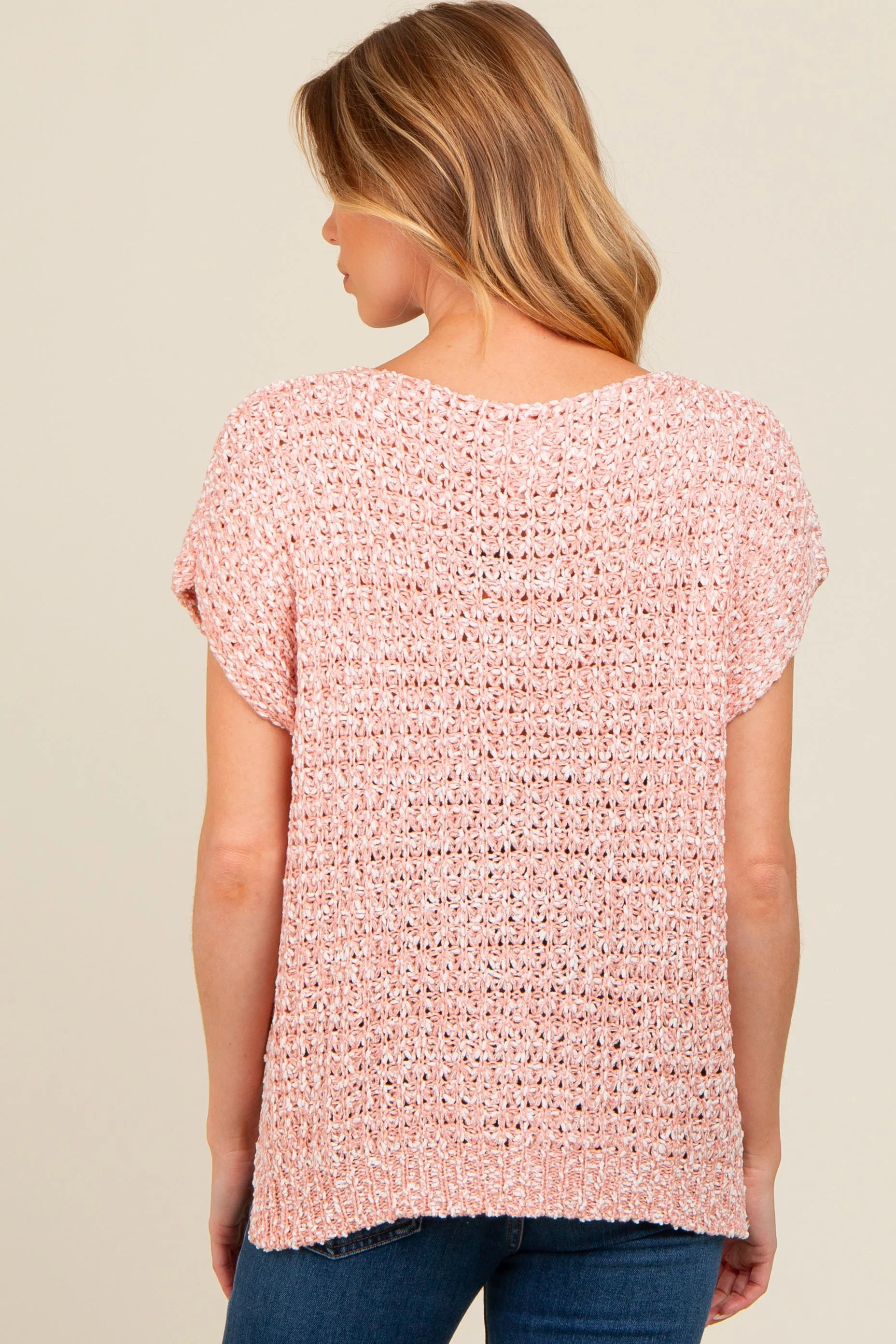 Light Pink V-Neck Sweater Maternity Top sold by Pinkblush product image thumbnail 4