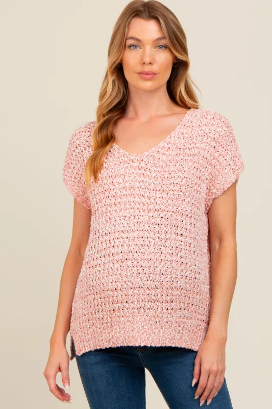 Light Pink V-Neck Sweater Maternity Top sold by Pinkblush