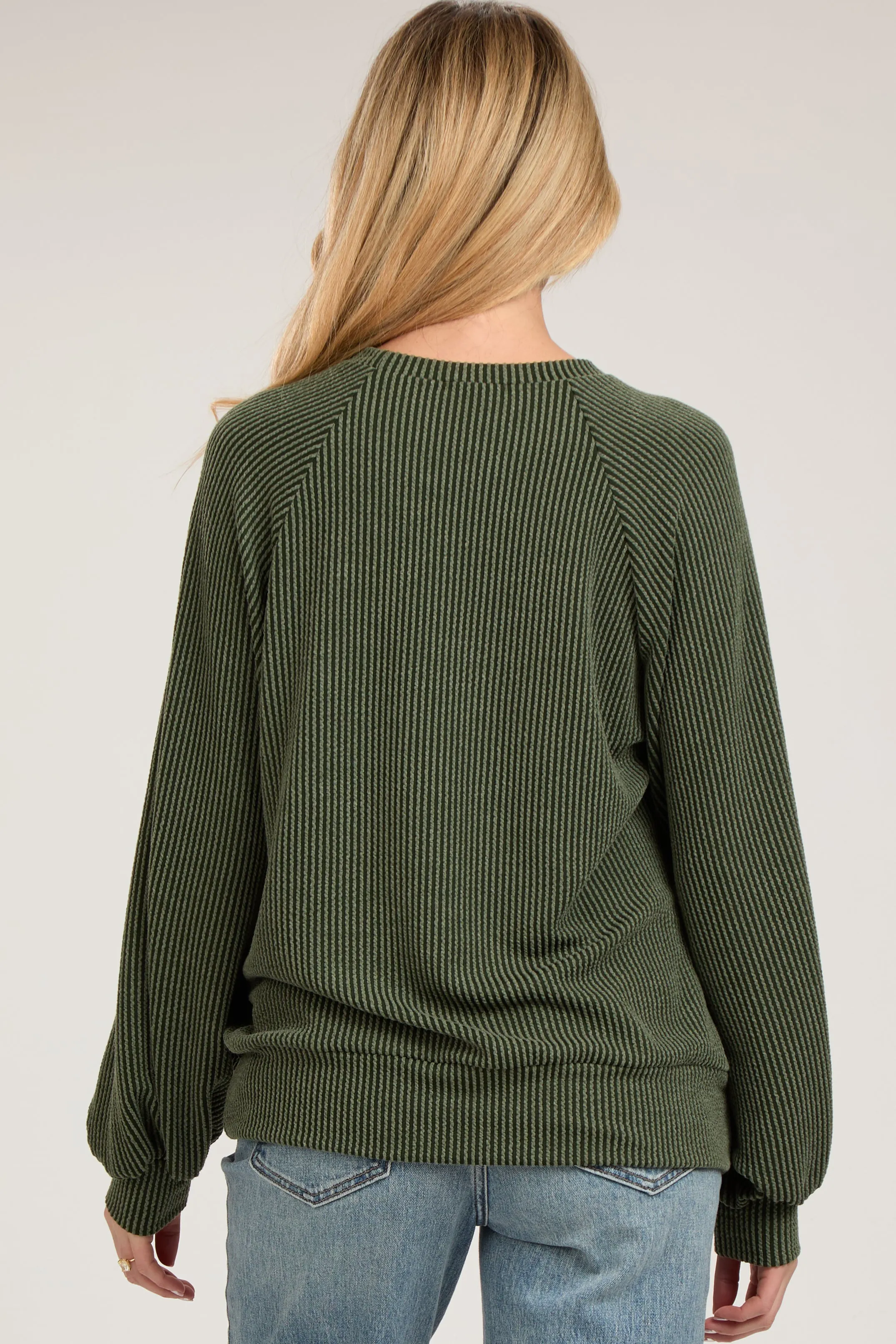 Olive Ribbed Long Sleeve Maternity Top sold by Pinkblush product image thumbnail 4