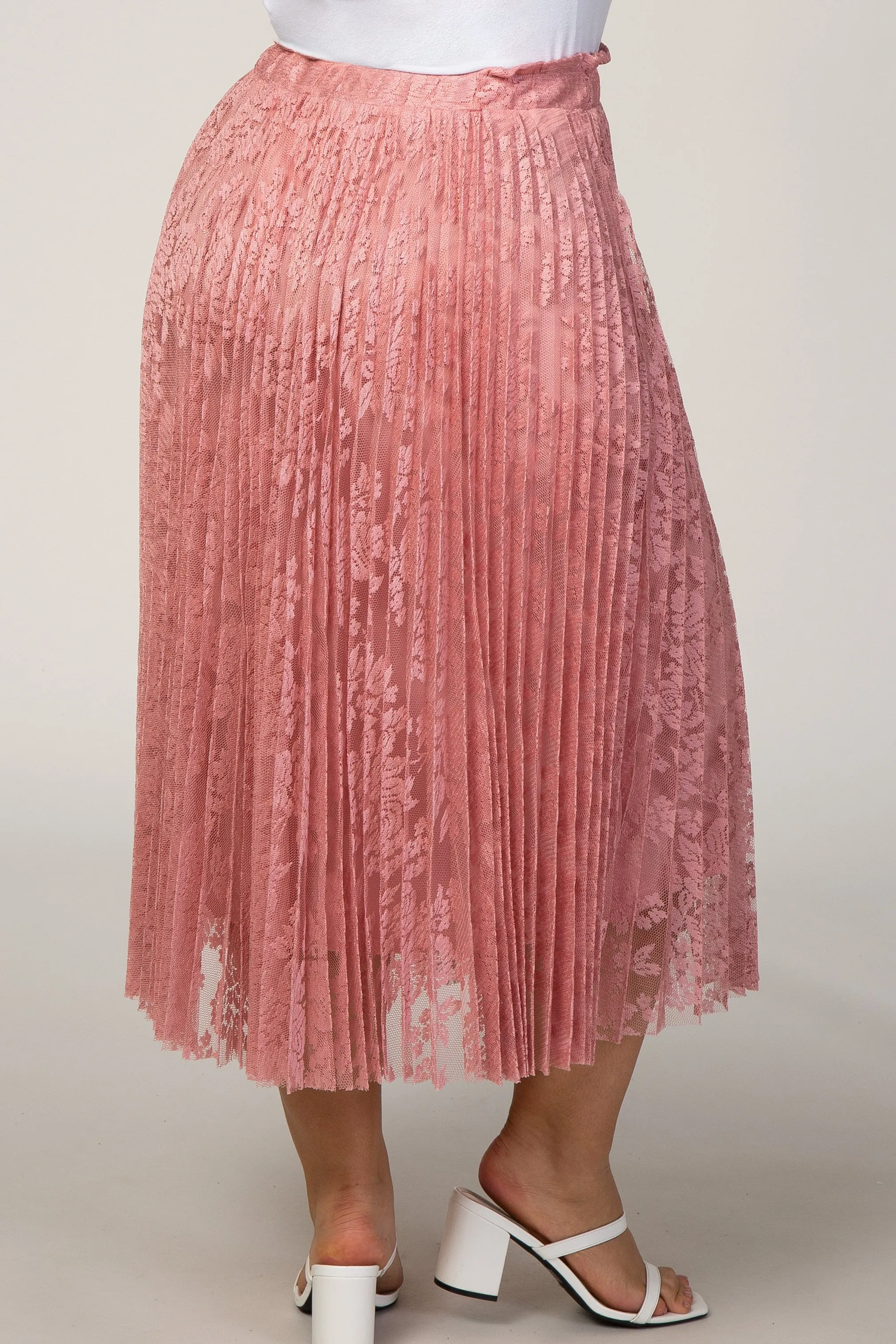 Pink Lace Plus Midi Skirt sold by Pinkblush product image thumbnail 4
