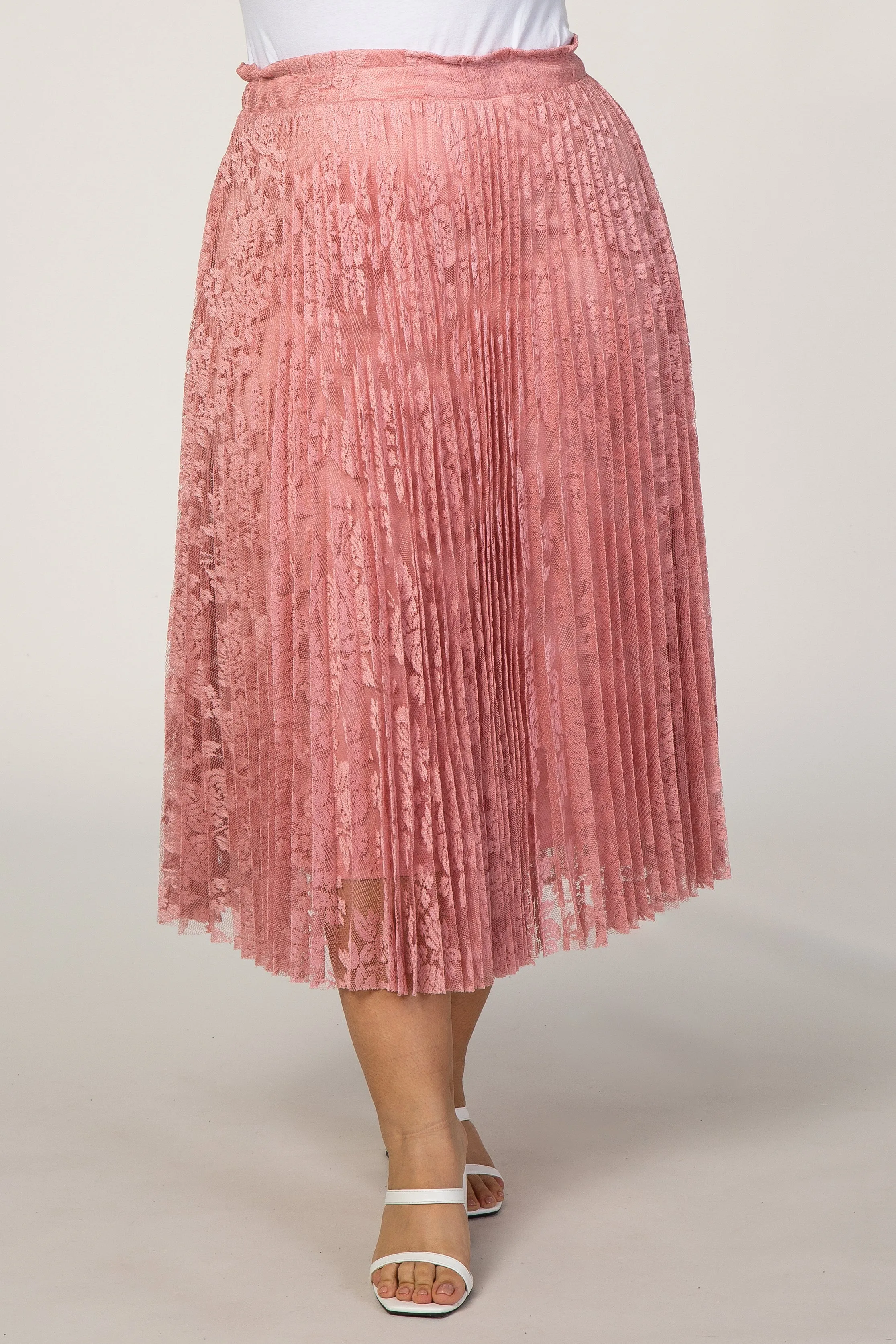 Pink Lace Plus Midi Skirt sold by Pinkblush product image thumbnail 2