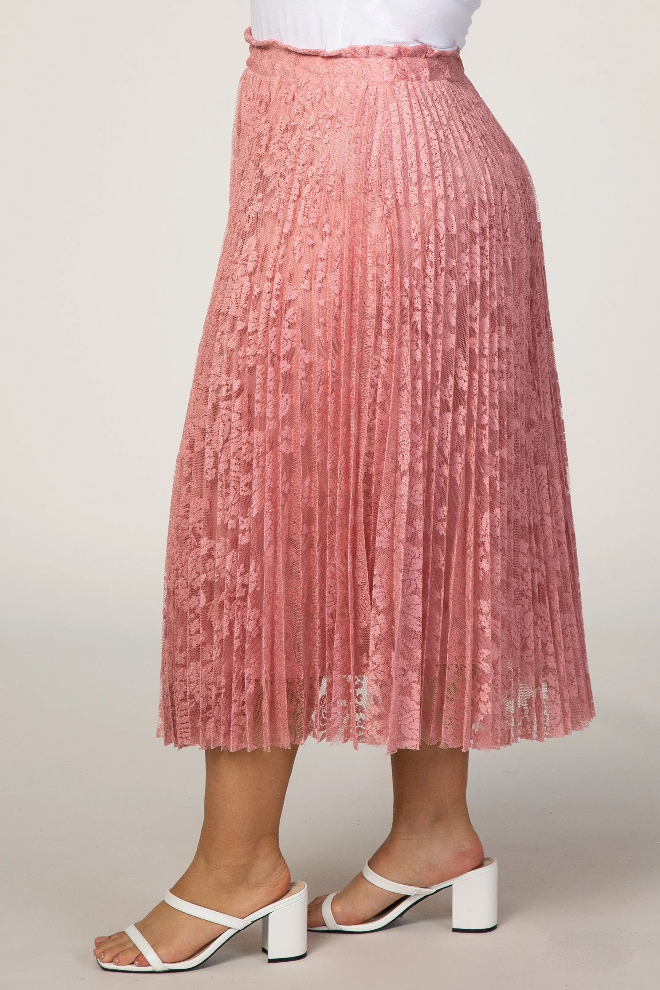 Pink Lace Plus Midi Skirt sold by Pinkblush product image thumbnail 3