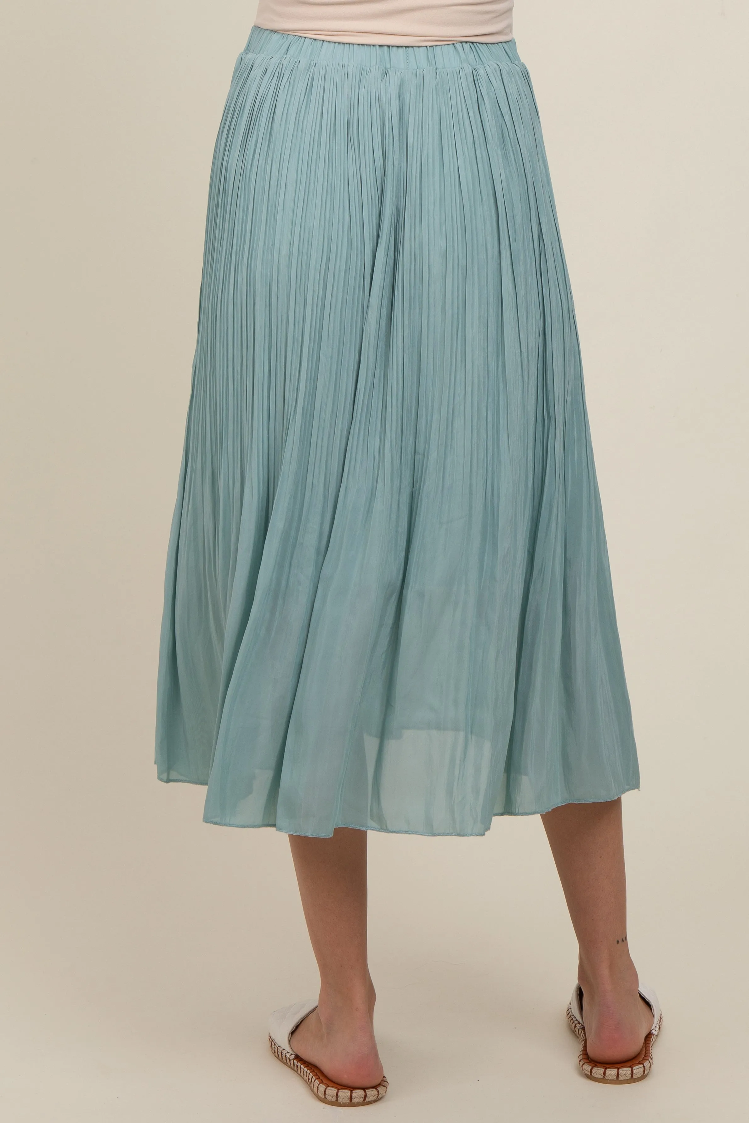 Blue Pleated Maternity Midi Skirt sold by Pinkblush product image thumbnail 5