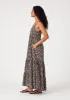 Black Printed Tiered Maxi Dress sold by Pinkblush