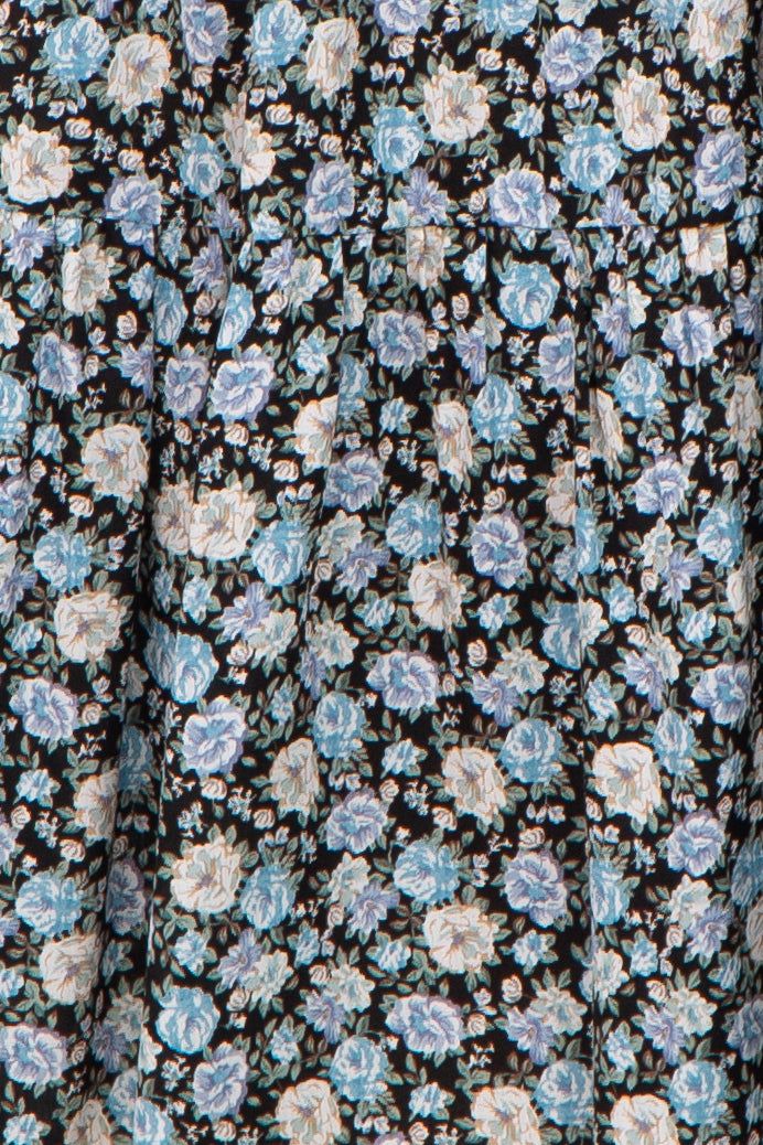 Black Floral Smocked Tiered Midi Dress sold by Pinkblush product image thumbnail 4