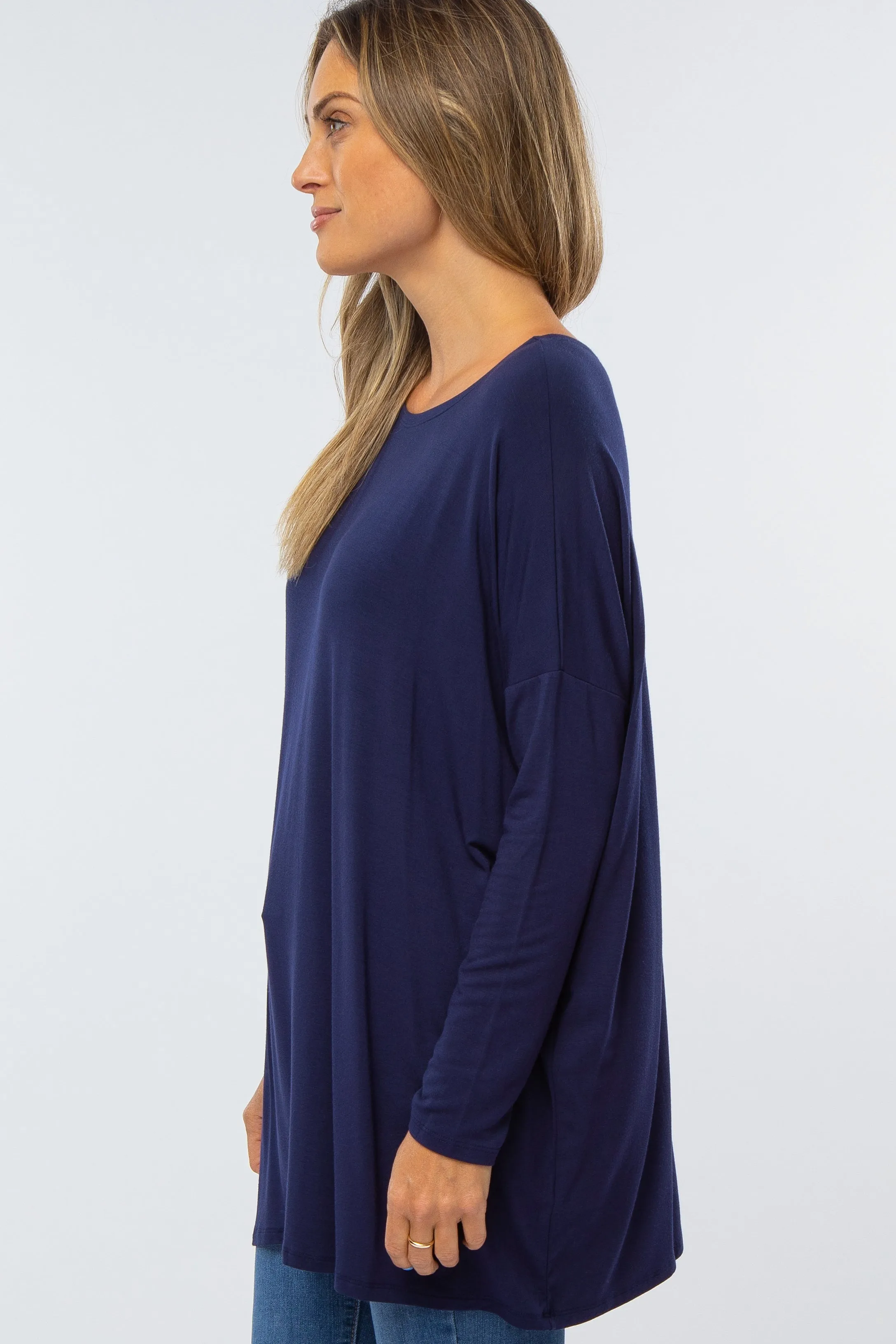 Navy Long Dolman Sleeve Top sold by Pinkblush product image thumbnail 2