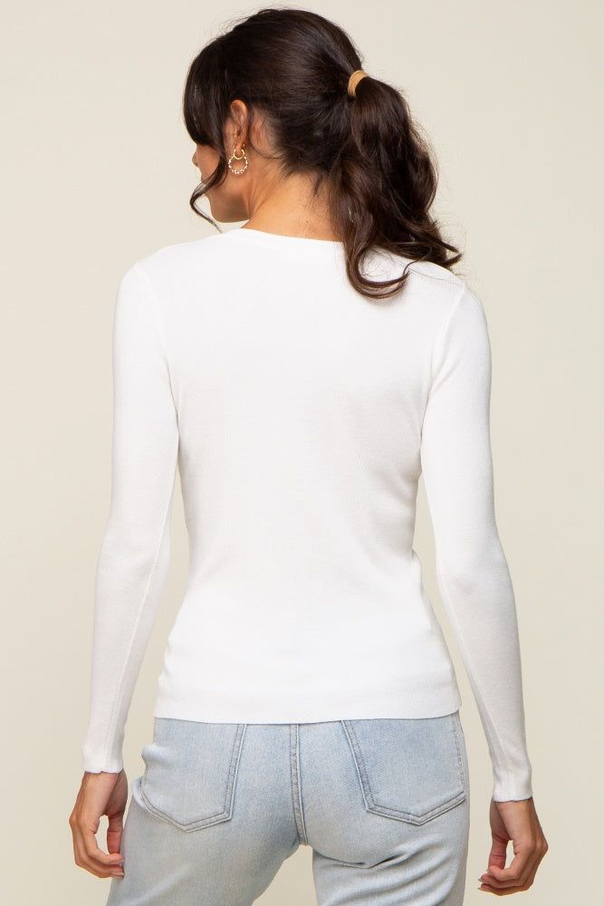 Ivory Knit Long Sleeve Top sold by Pinkblush product image thumbnail 3