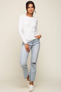 Ivory Knit Long Sleeve Top sold by Pinkblush