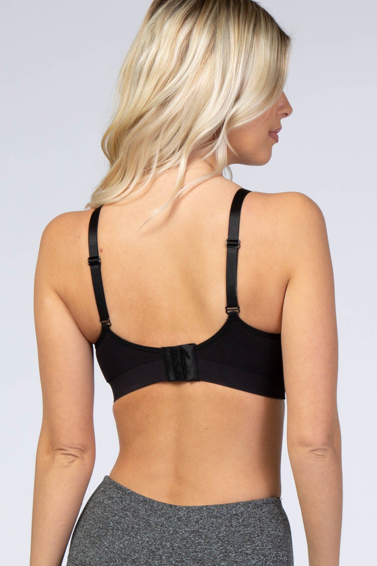 Black Seamless Ruched Front Nursing Bra sold by Pinkblush product image thumbnail 2
