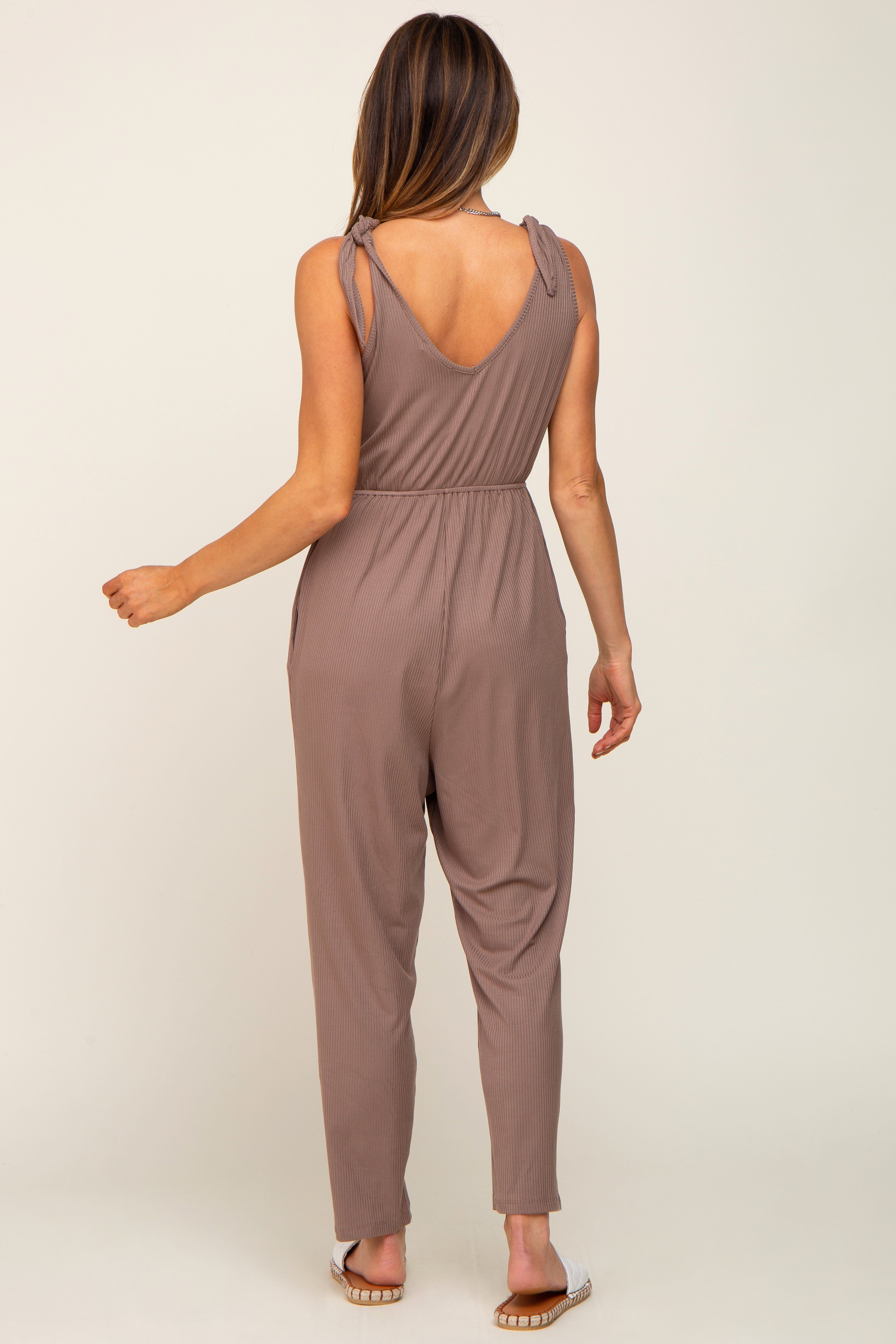 Brown Tie Strap Jumpsuit sold by Pinkblush product image thumbnail 3