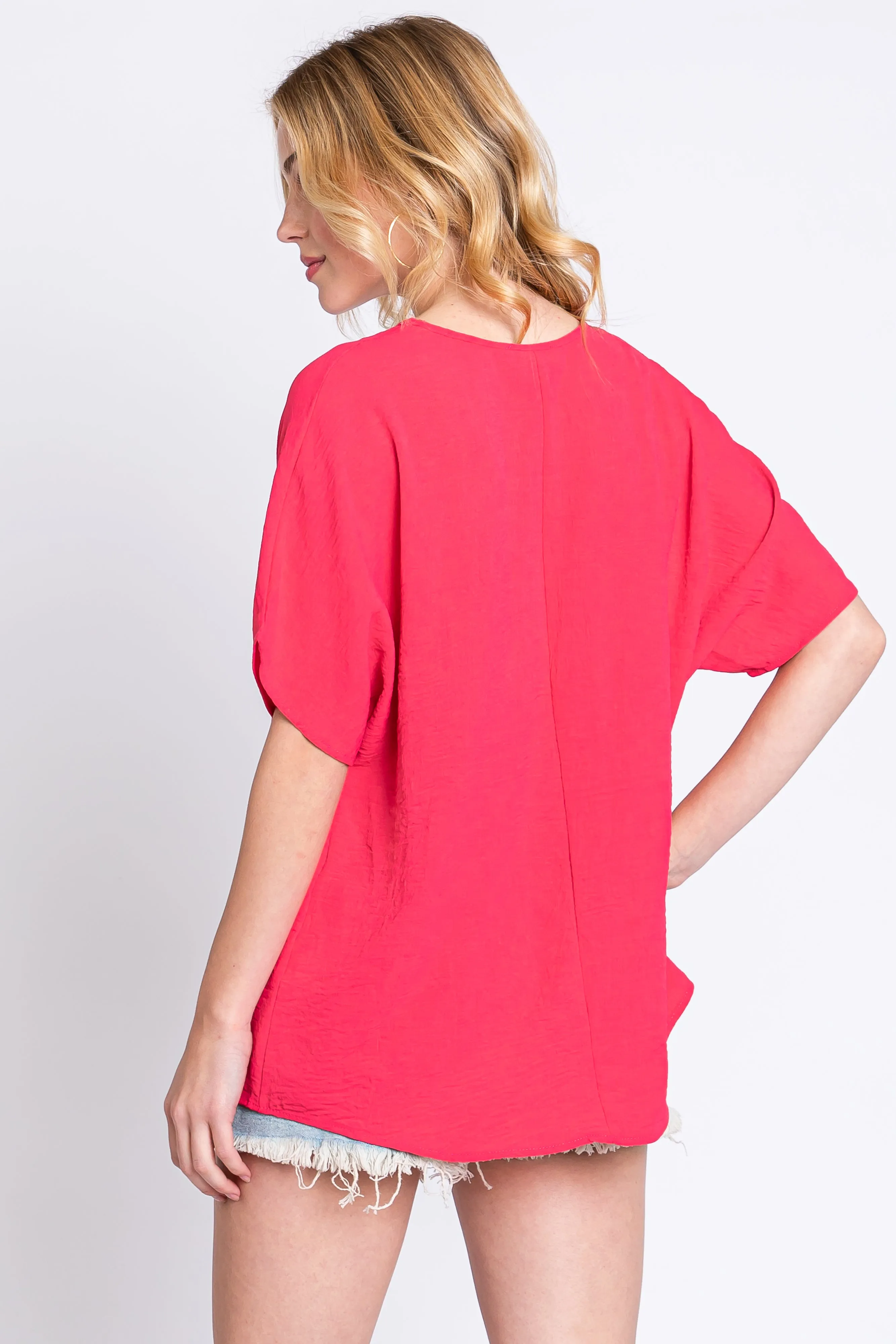Coral Pink Short Sleeve Blouse sold by Pinkblush product image thumbnail 3