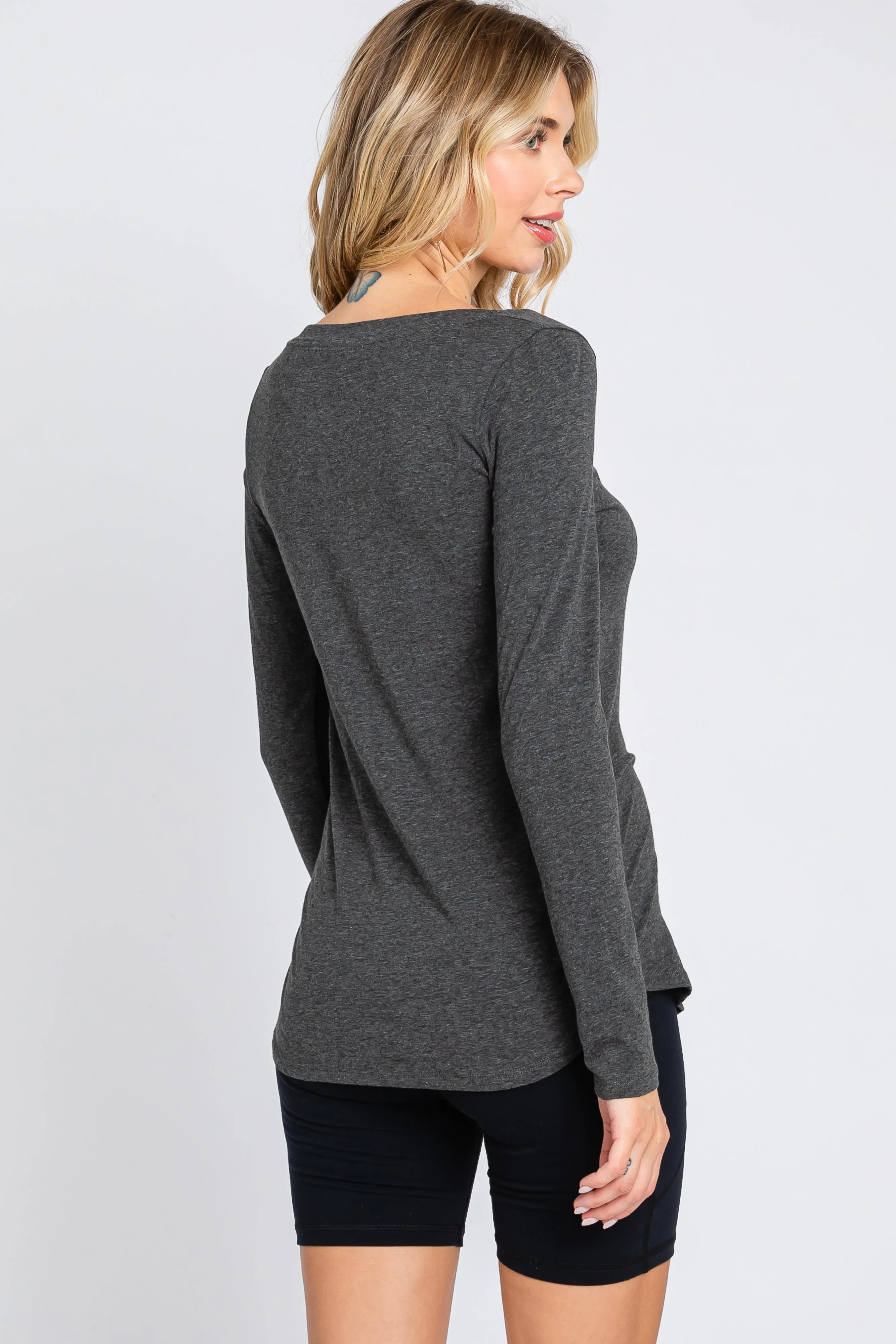Charcoal Basic Long Sleeve Top sold by Pinkblush product image thumbnail 3