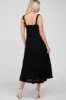 Black Ruffle Accent Midi Dress sold by Pinkblush