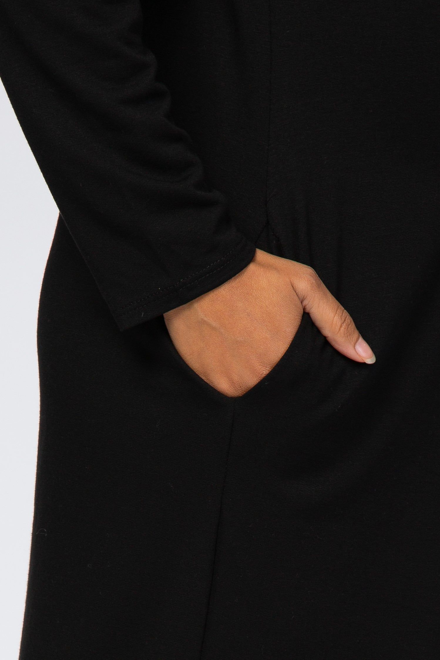 Black Button Down Long Sleeve Maternity Midi Dress sold by Pinkblush product image thumbnail 4