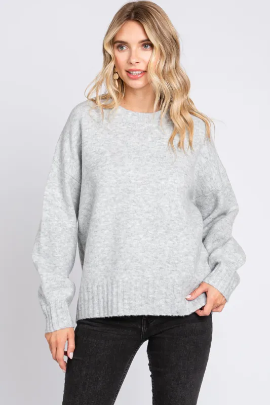 Silver Ribbed Cuff Sweater made by Miracle