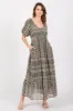 Forest Green V-Neck 3/4 Sleeve Maternity Maxi Dress sold by Pinkblush