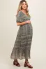 Forest Green V-Neck 3/4 Sleeve Maternity Maxi Dress sold by Pinkblush