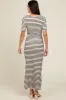Ivory Black Striped Knit Short Sleeve Maxi Dress sold by Pinkblush