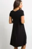 Black Draped Front Maternity/Nursing Dress sold by Pinkblush