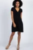 Black Draped Front Maternity/Nursing Dress sold by Pinkblush