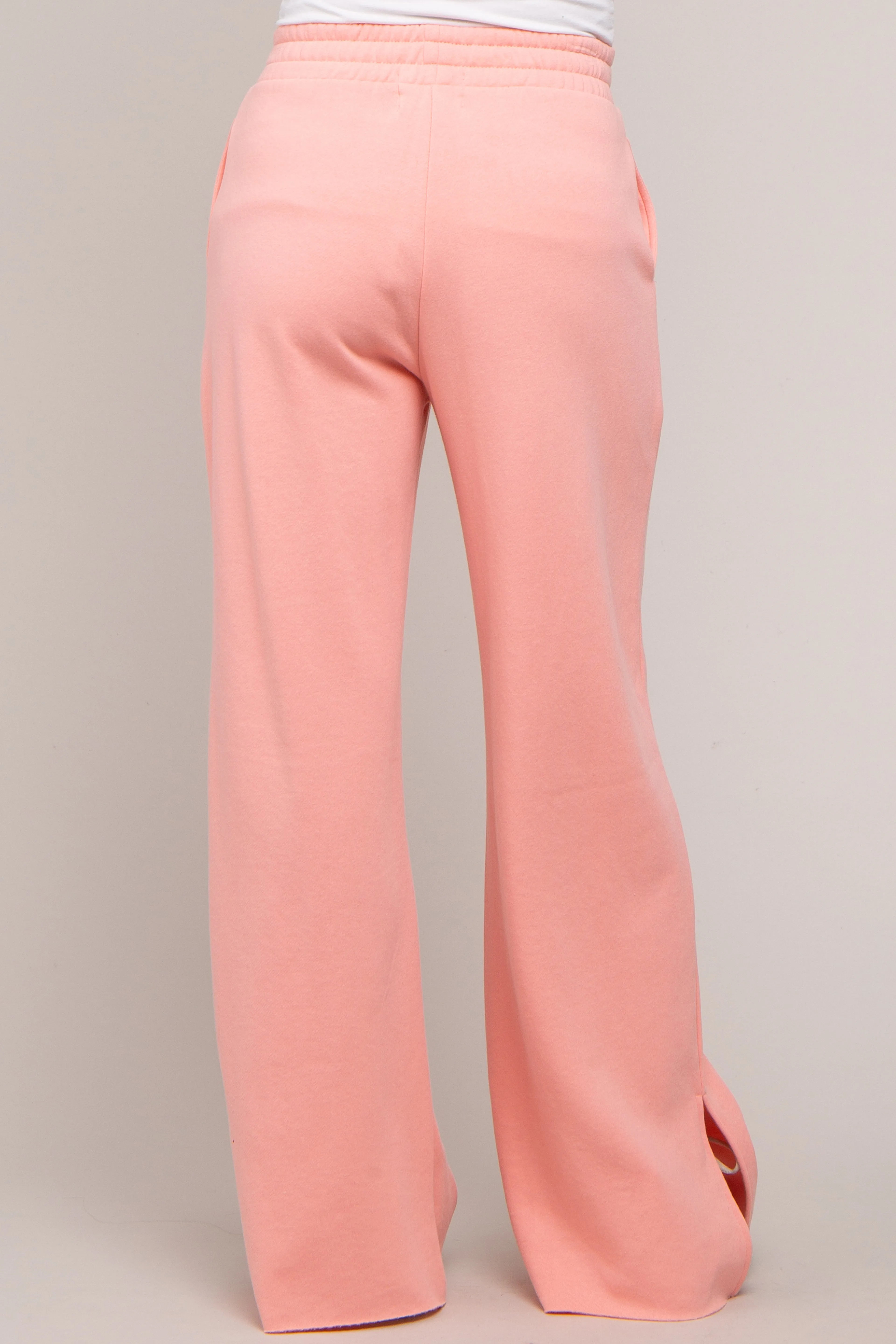 Pink Soft Wide Leg Side Slit Maternity Sweatpants sold by Pinkblush product image thumbnail 5
