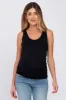 Black Seamless Maternity Fitted Tank Top sold by Pinkblush