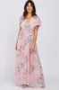 Pink Floral Chiffon Wrap Front Short Sleeve Maternity Maxi Dress sold by Pinkblush