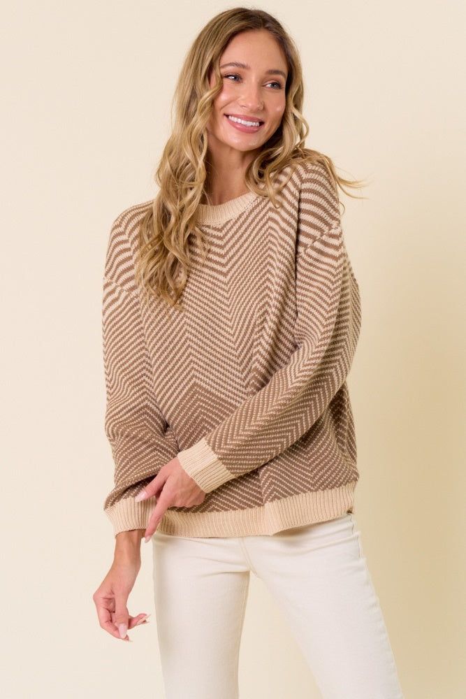 Mocha Taupe Pattern Sweater sold by Pinkblush product image thumbnail 2