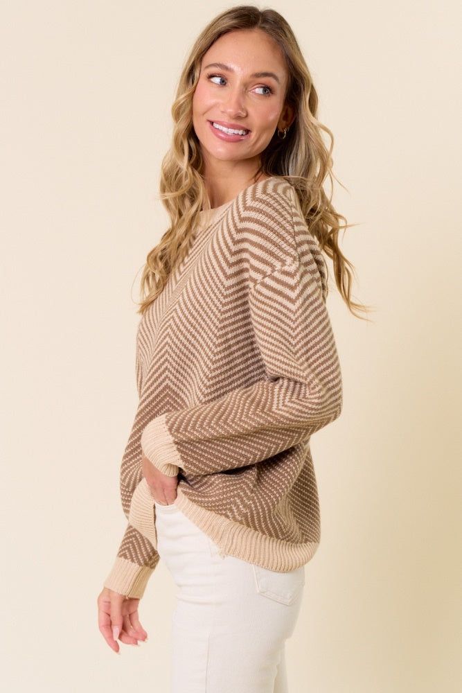 Mocha Taupe Pattern Sweater sold by Pinkblush product image thumbnail 3