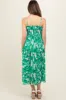 Green Abstract Floral Smocked Maternity Midi Dress sold by Pinkblush